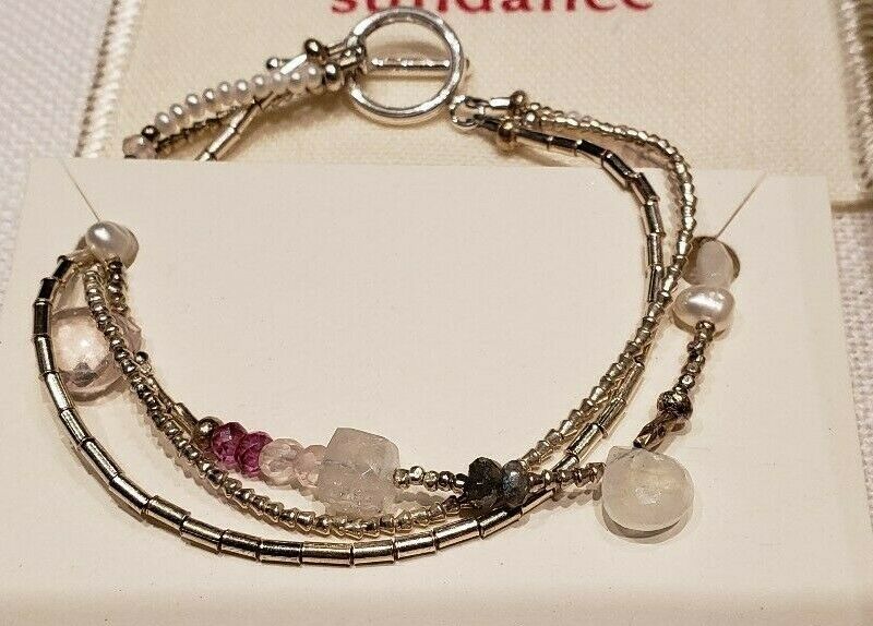 Sundance Catalogue Bracelet precious and semi-precious stones .925 toggle clasp
