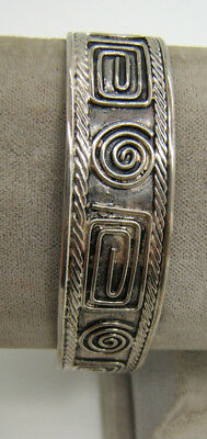 Sterling Silver 925 Cuff  Bracelet Swirl Designs 5/8