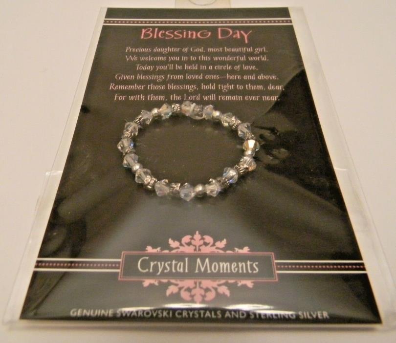 New Blessing Day Bracelet Genuine Swarovski Crystals/Sterling Silver LDS infant