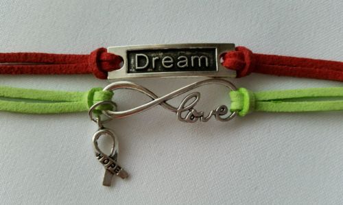 Fashion Leather Bracelet Hope Dream Love Infinity Charm Us Seller Jewelry Silver