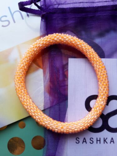 Sashka co bracelet solid orange glass beaded bracelet