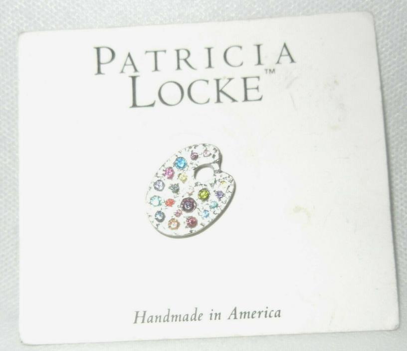 PATRICIA LOCKE MULTI-COLOR SWAROVSKI CRYSTAL PAINT PALETTE PIN NEW ON CARD!