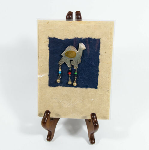Mailable Art Gadao Cave Jewelry Handcrafted Handmade Camel Pin & Card