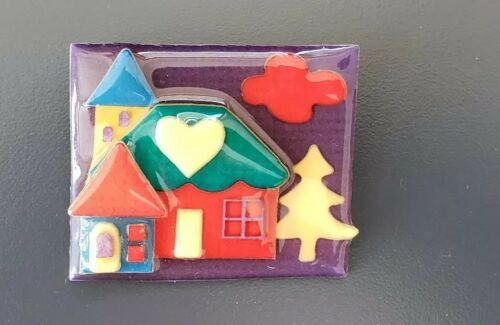 LUCINDA HOUSE PIN ORIGINAL COLORFUL HEART TREE CLOUD