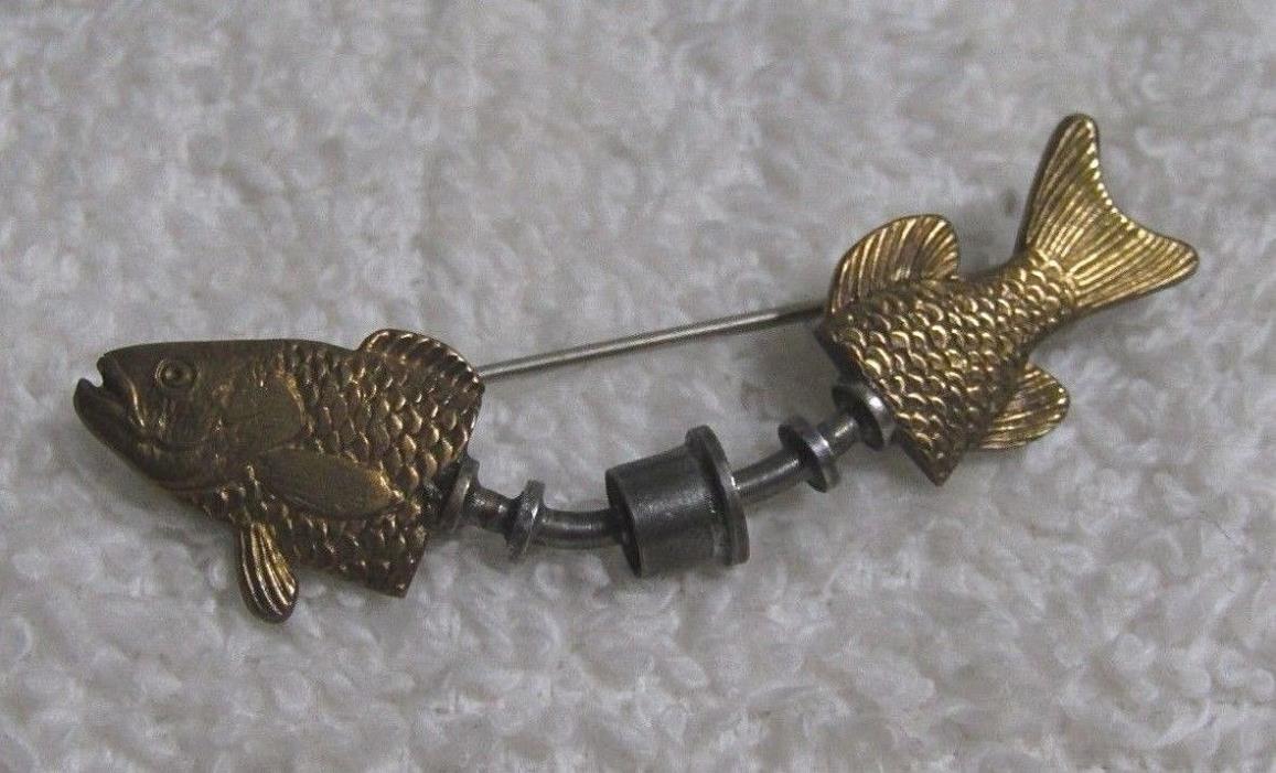 TM Design Signed Thomas Mann Techno Romantic Fish Pin Brooch Jewelry