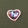 Harry & BJ Mackie Artisan Sterling Silver & Glass Pin / Brooch ~  Blue Green