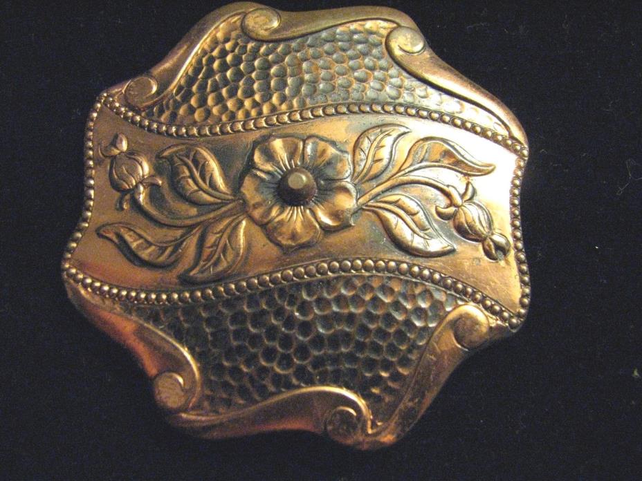 Vintage Copper Flower Brooch