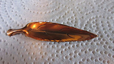 Vintage Stuart Nye Copper Willow Leaf Pin Brooch Broach