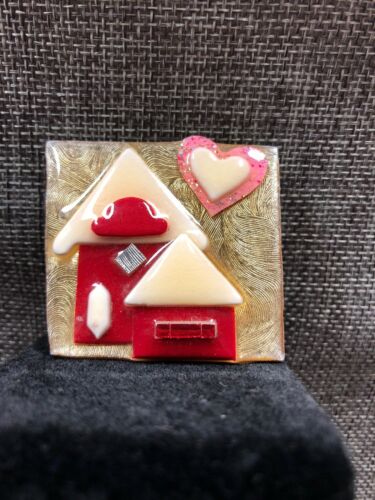 House Pin by LUCINDA Pin Brooch: Valentines heart Designer Valentine Jewelry