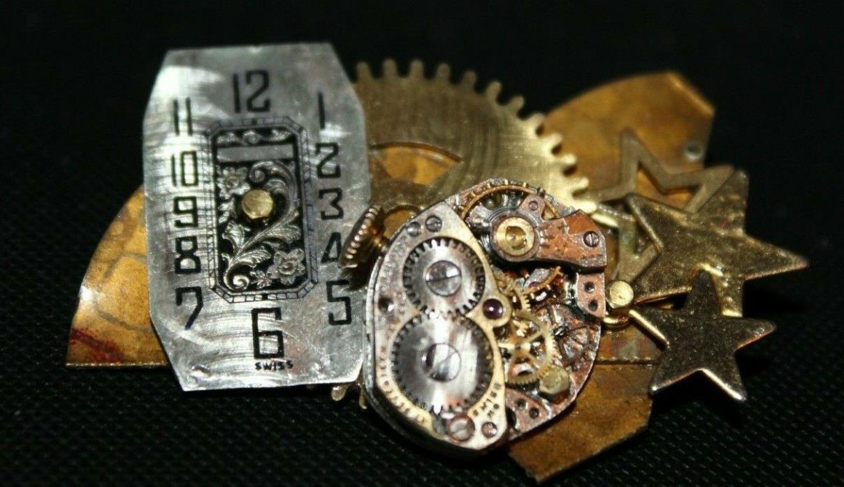 Fashion Jewelry/ Steam Punk/Pin/Brooch/ Watch Parts/ Industrial