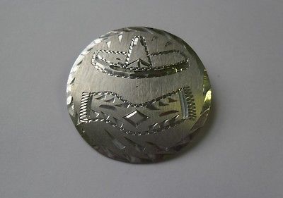 STERLING SILVER 925 MEXICO GS01 - HAND MADE SCENE - 1 3/8