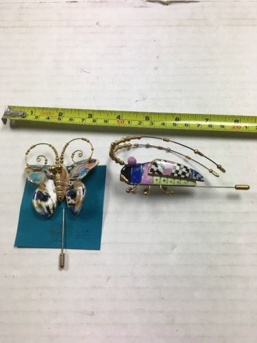 Cynthia Chuang Grasshopper & Butterfly Pins Costume - Jewelry 10 Insects RARE!