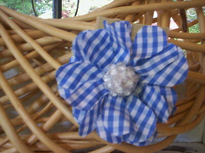 fabric flower pin and hair elastic/Hademade flower brooch & ponytail holder
