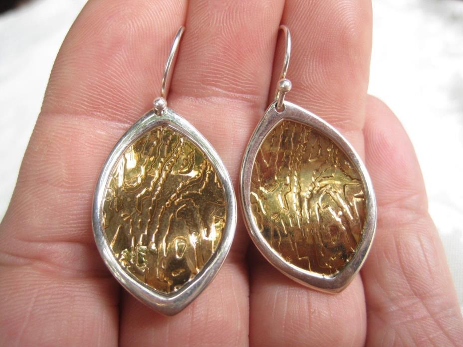 SILPADA W2431 TIMBER EARRINGS BRONZE AND STERLING SILVER