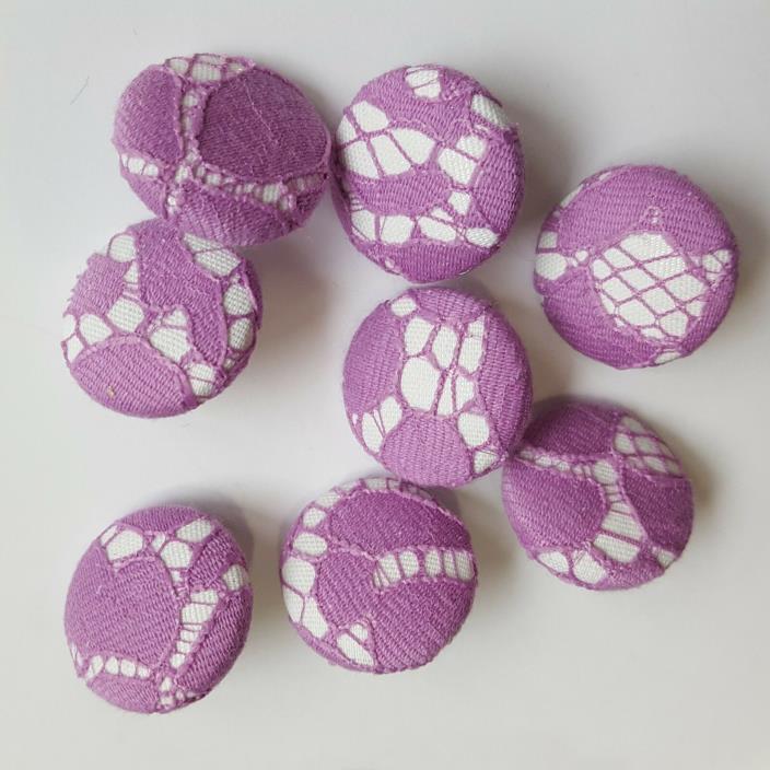 Big  Unique Lavender Lace Fabric Earrings Button Stud/Post Earrings 22.5mm