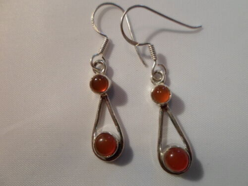 Artisan Crafted Carnelian 925 Sterling Silver Dangle Earrings - 10.00 Carats