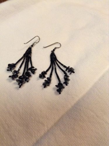 Handmade Hematite Beaded French Wire Earrings