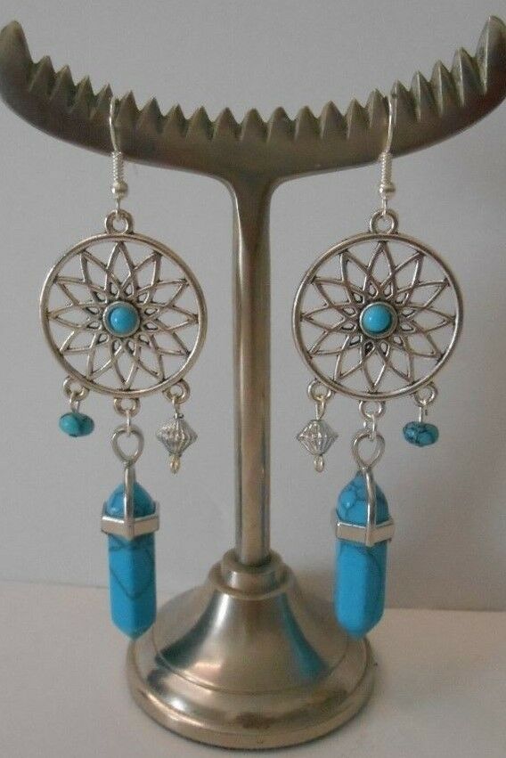 Created by me~Silver Dream Catchers+Turq Crystal 