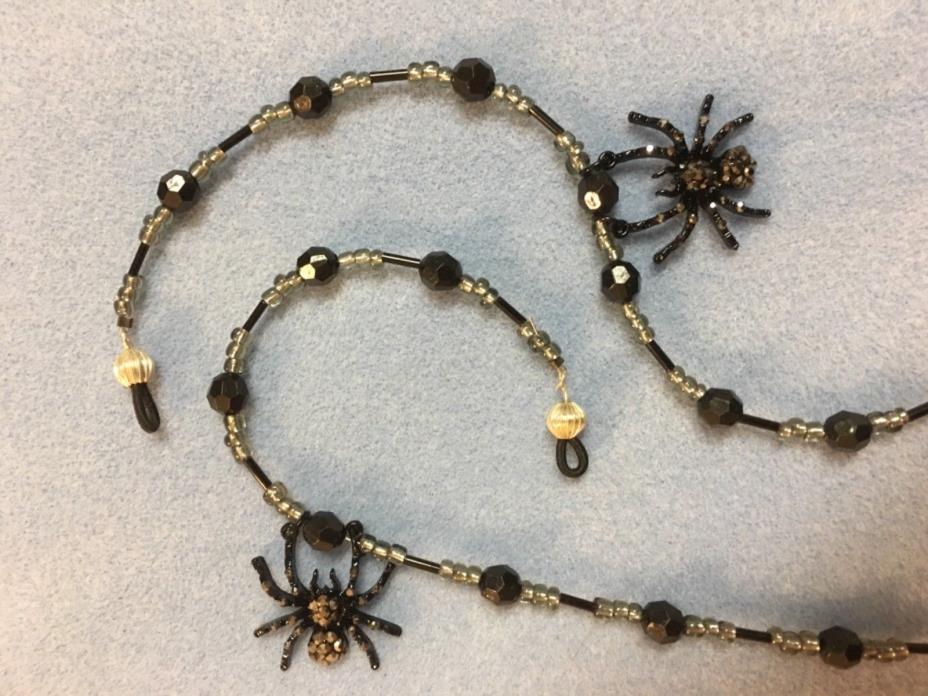Eyeglass Chain, Sunglasses Necklace, Spiders, Halloween, Lanyard