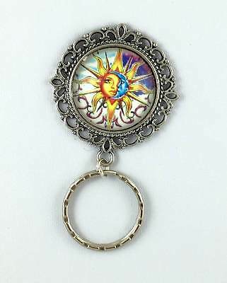 Sun Moon  Magnetic Badge Eyeglass Holder, Magnetic Brooch,  Design #2