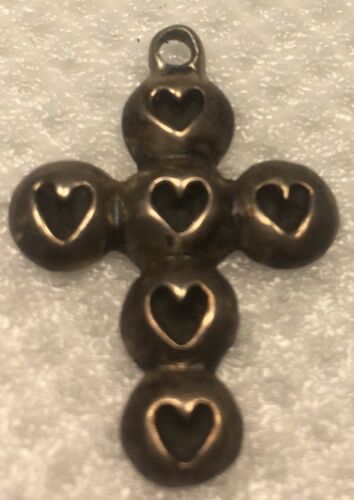 Vintage Sterling Silver Cross With Hearts