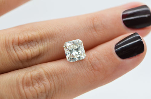 3 Carat Radiant Shape H VS2 DGI Certified Natural Real Diamond Enhanced For Ring