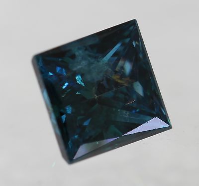 0.02 Carat Vivid Blue SI2 Princess Enhanced Natural Loose Diamond 1.64X1.62mm