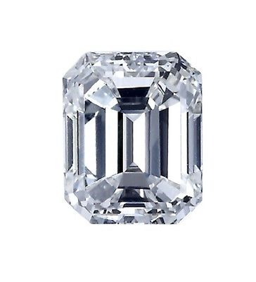 2.01ct Emerald Shape Excellent Cut Diamond F Color SI1 Clarity Enhanced
