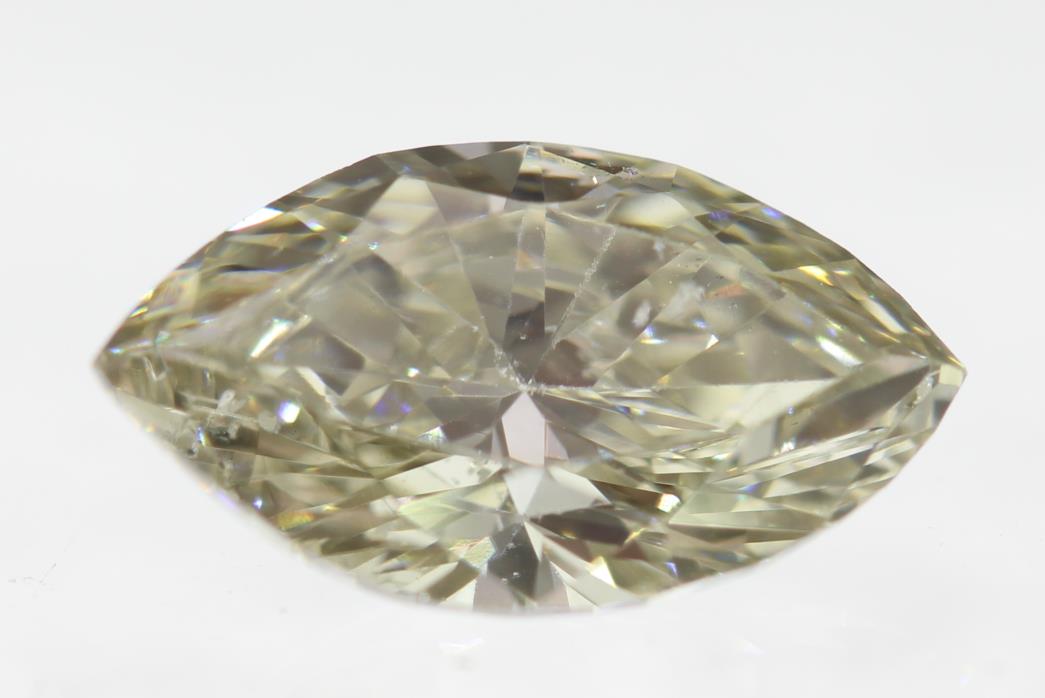 0.14 Carat Fancy Vivid Yellow VVS1 Marquise Enhanced Natural Diamond 4.83X2.70mm