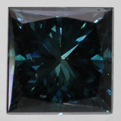 0.26 Ct Fancy Vivid Blue VS1 Princess Enhanced Natural Loose Diamond 3.22X3.10mm