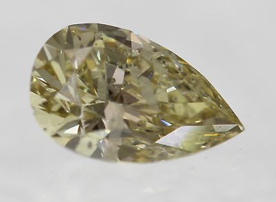 0.17 Ct Fancy Yellow VVS2 Pear Shape Enhanced Natural Loose Diamond 4.53X3.10mm