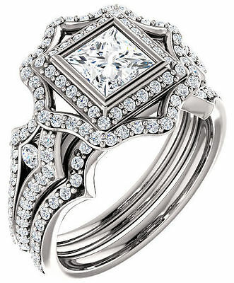 1.69 ct, 1.01 carat Princess cut Diamond GIA cert E VS1 14k White Gold Ring