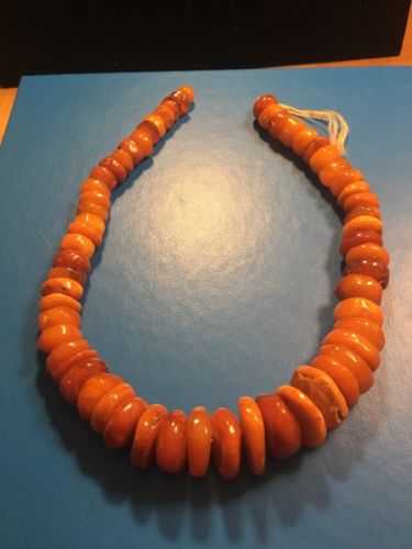 Old Baltic Butterscotch & Amber Raw Beads 16.5” Strand Necklace 62.0g