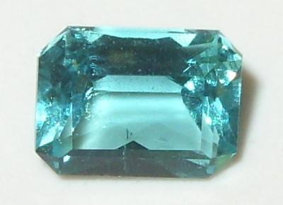 1.48ct BRIGHT Madagascar Blue Apatite Radian Emerald SPECIAL