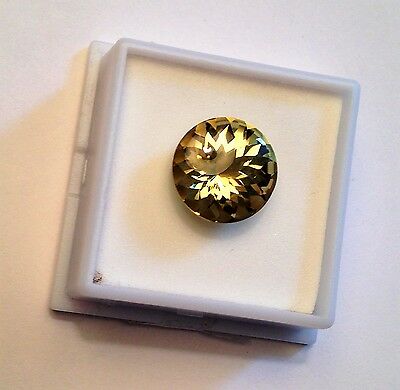 Excellent 11CT Untreated Mexican Canary Yellow Apatite 14 mm Rd Buff Top