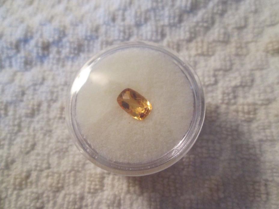 Citrine 1.03 ctw, 7x5mm cushion cut, checkerboard top loose stone.great color