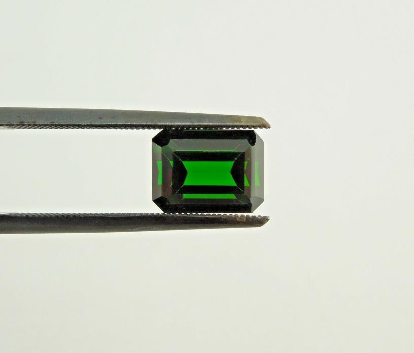 2.24 ct Mined Green Chrome Diopside Gemstone | USSR Russia | Emerald Cut 8x6mm