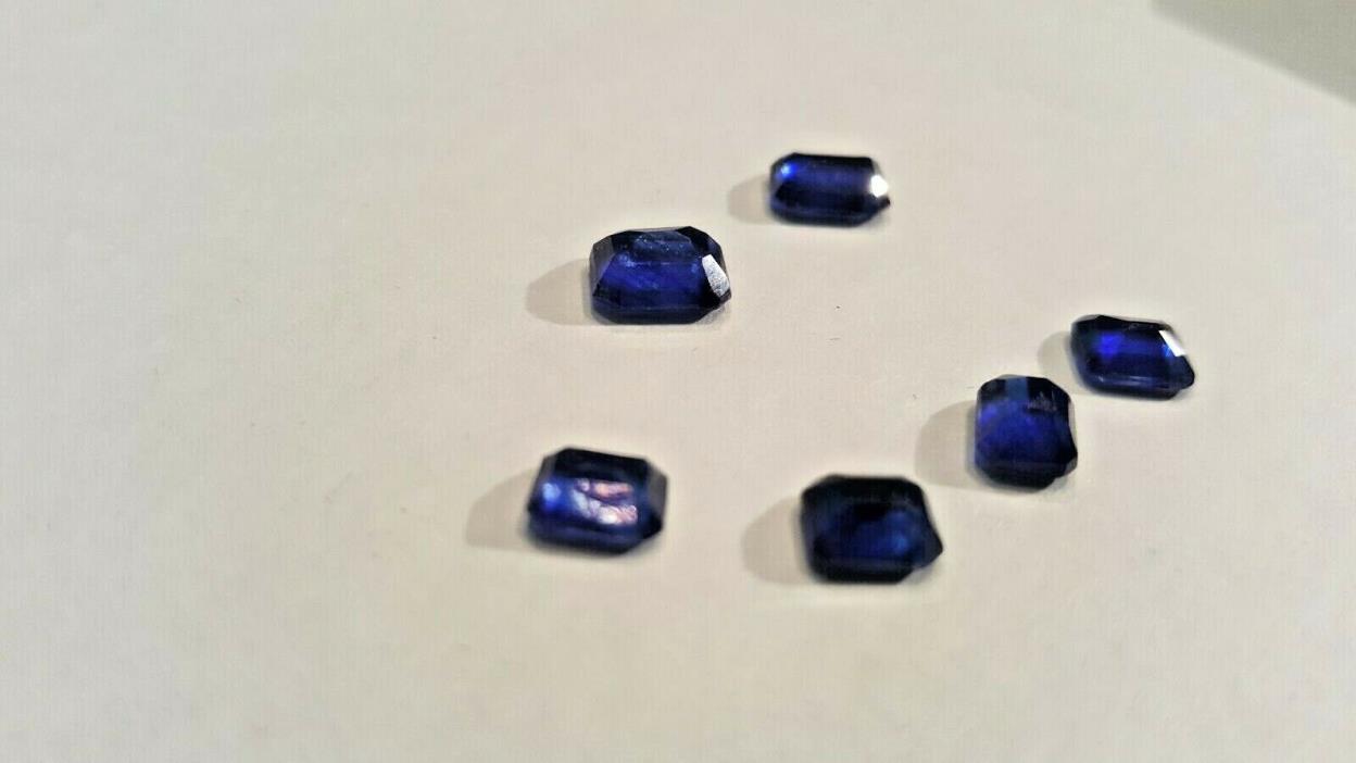 7.12 CARATS OF NATURAL BLUE SAPPHIRES  6 LARGE STONES 4.7MM TO 6.1MM