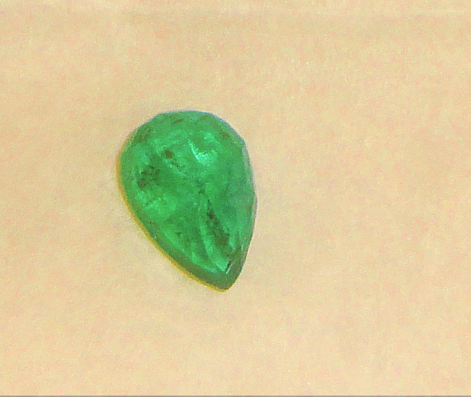 LOOSE PEAR SHAPED NATURAL EMERALD, WEIGHING .85 CARATS, BLUISH GREEN COLOR
