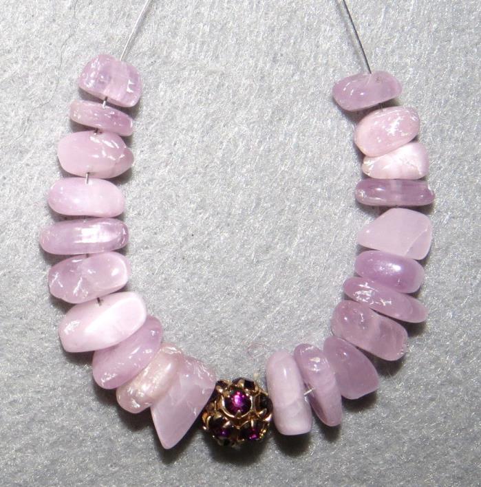 Gemmy Kunzite Gemstone Beads Hand Polished Pink Natural 58.75ct