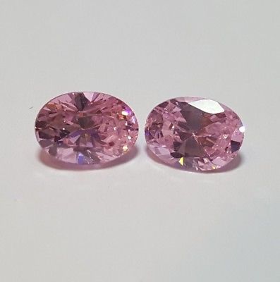 PINK CZ'S   7X5mm OVAL PAIR OF GEMSTONES!  FULL OF FIRE!