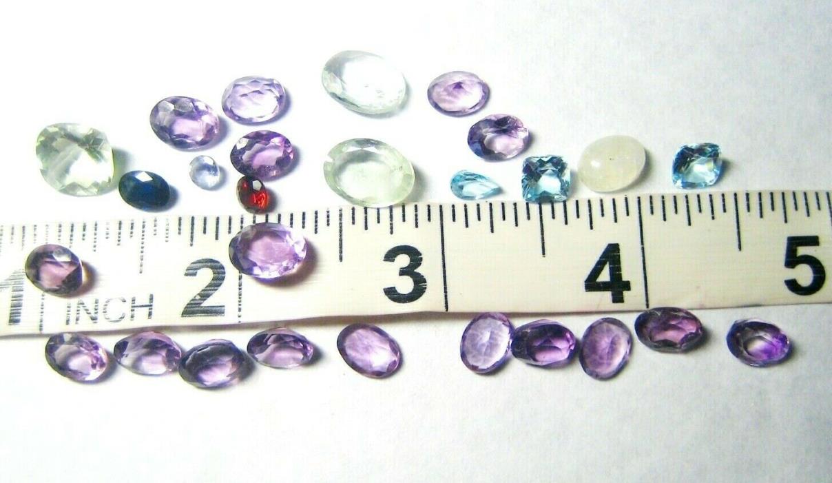 Natural Gemstone Mixed Faceted Loose Parcel Lot of 39 CTW, 27 Stones