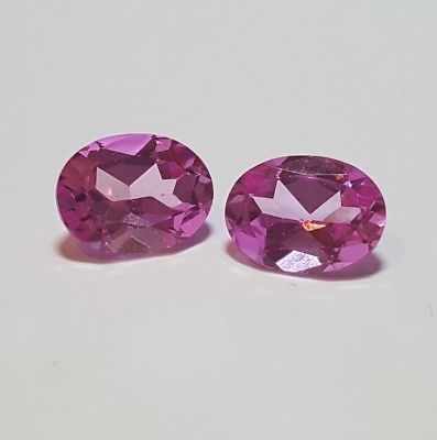 PINK CZ'S  8X6mm OVAL PAIR OF GEMSTONES!  FULL OF FIRE!