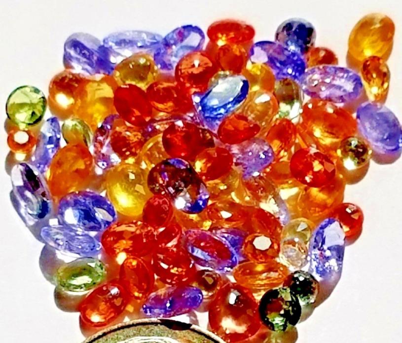 Rainbow Mix Natural Fancy Sapphire Tanzanite 6-10 small gemstones per 1+ct lot