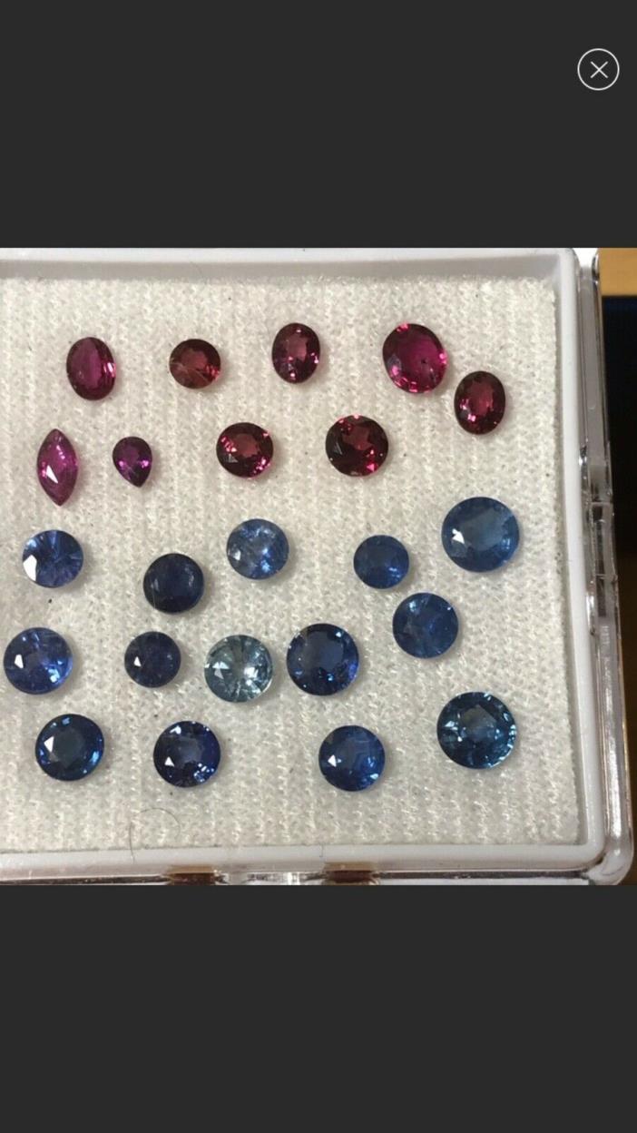 6.35 ct Natural Loose Red and Blue Sapphire Mixed Gemstones Parcel Lot