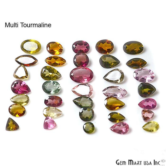 Multi Tourmaline Natural Loose Gemstone Mixed Faceted Semi Precious DIY Gems Lot
