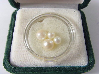 1980S 4 AMERICAN FRESH WATER LOOSE DRILLED PEARLS LOT 6.15 CARATS HF1180