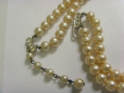 1940s ANTIQUE EXQUISITE REAL PEARLS NECKLACE DOUBLE KNOTTED HF1423