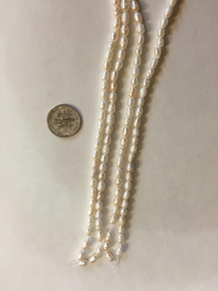 4 strands of white freshwater pearl beads
