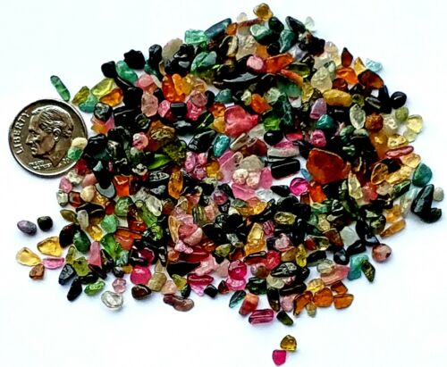 100+carats Lot Natural Tourmaline Rough Multi  Color Crystals Kaleidoscope Craft